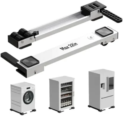 Rodillos Resistentes para Electrodomésticos - Deslizadores Extensibles para Lavadora, Secadora, Refrigerador y Muebles - Blancos