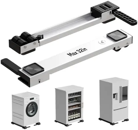 Rodillos Resistentes para Electrodomésticos - Deslizadores Extensibles para Lavadora, Secadora, Refrigerador y Muebles - Blancos