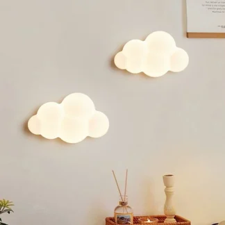 Lámparas de pared de nube blanca para habitación de niños, habitación de guardería, luces de pared para dormitorio con forma de estrella, iluminación para niños y niñas, 220V