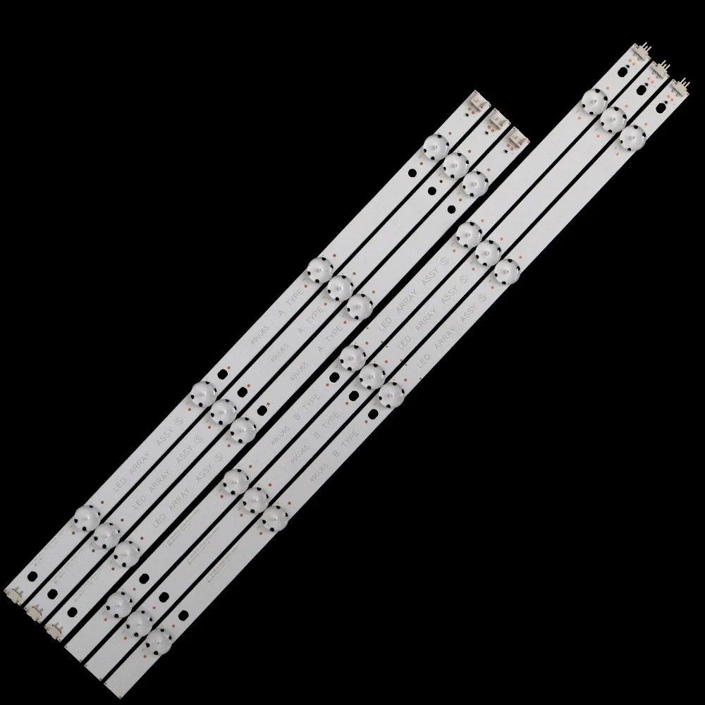 6/12 Uds nueva tira de LED para iluminación trasera para 49UJ65_B_27LED 49UJ701V 49UJ65 A B TYPE 17Y 49UJ65_A_27LED