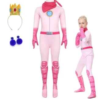 Mono de princesa melocotón para niñas, traje de manga larga para niños, Cosplay de Halloween, trajes de fiesta de cumpleaños y Carnaval
