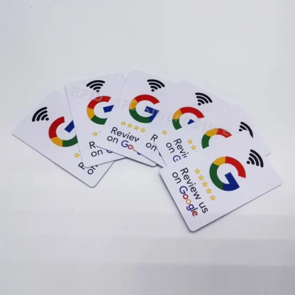 Tarjeta NFC de reseña de Google Aumente sus reseñas Material de PVC Tamaño de tarjeta estándar Google Tap To review Cards