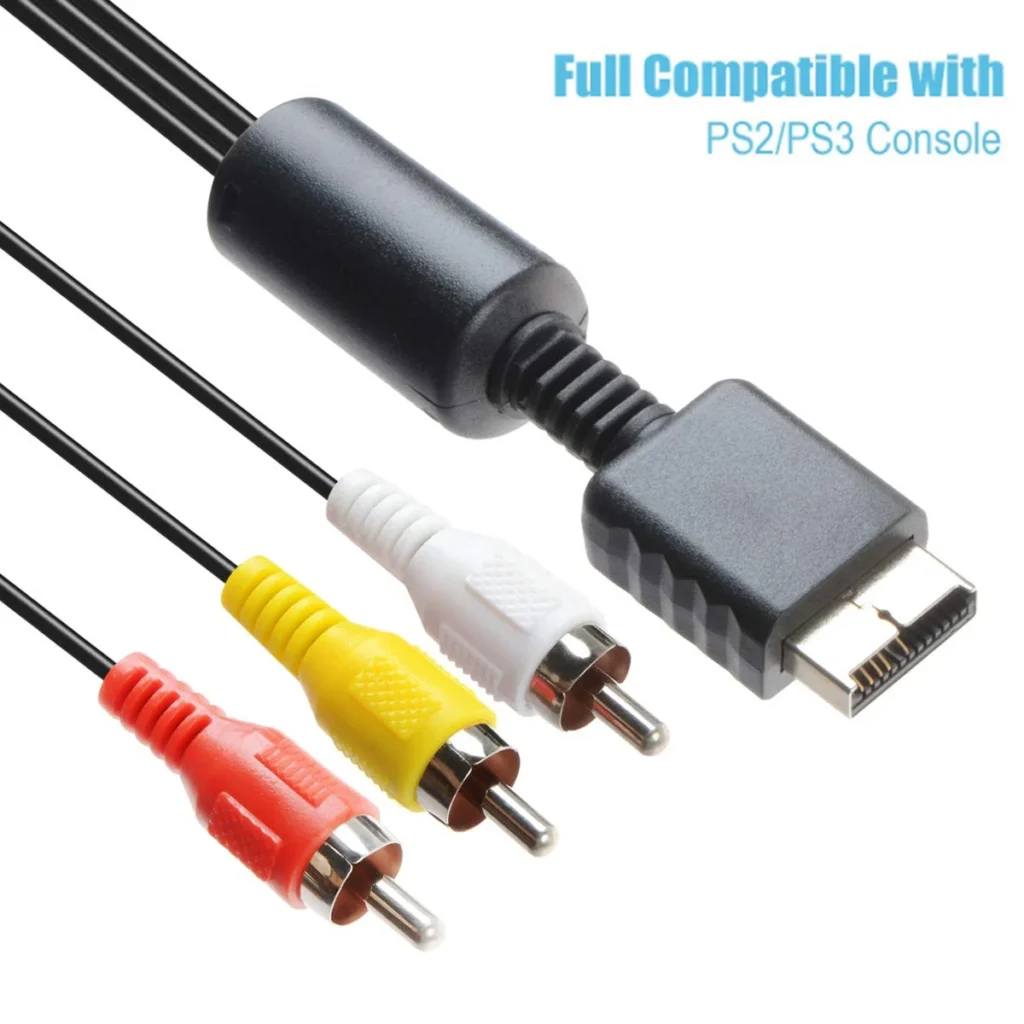 Cable de Audio AV de 1,8 m, compuesto de juego 3 RCA de cobre para consola Sony PS2/PS3/PS1, Cable AV para PlayStation 1, 2, 3, accesorios