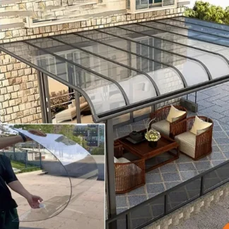 Hoja para techos transparente para exteriores, paneles de invernadero de policarbonato, panel de cobertizo de repuesto, no se deforma fácilmente, 1 mm de grosor