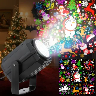 Proyector de luz Led de copo de nieve de Navidad, rotación de 270 grados, cambio de Color, decoración navideña, accesorios de decoración para fiestas al aire libre y interiores