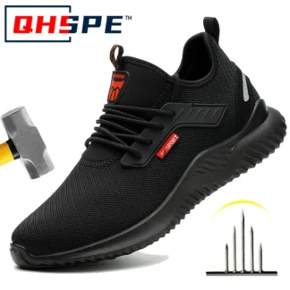 Zapatillas de trabajo con punta de acero para hombre, zapatos de seguridad, botas de trabajo a prueba de perforaciones, calzado Indestructible de moda