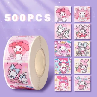 500 Uds Sanrio Hello Kitty pegatina de dibujos animados lindo dibujos animados Kuromi My Melody diario para niños regalo adicional cierre diario folleto regalo