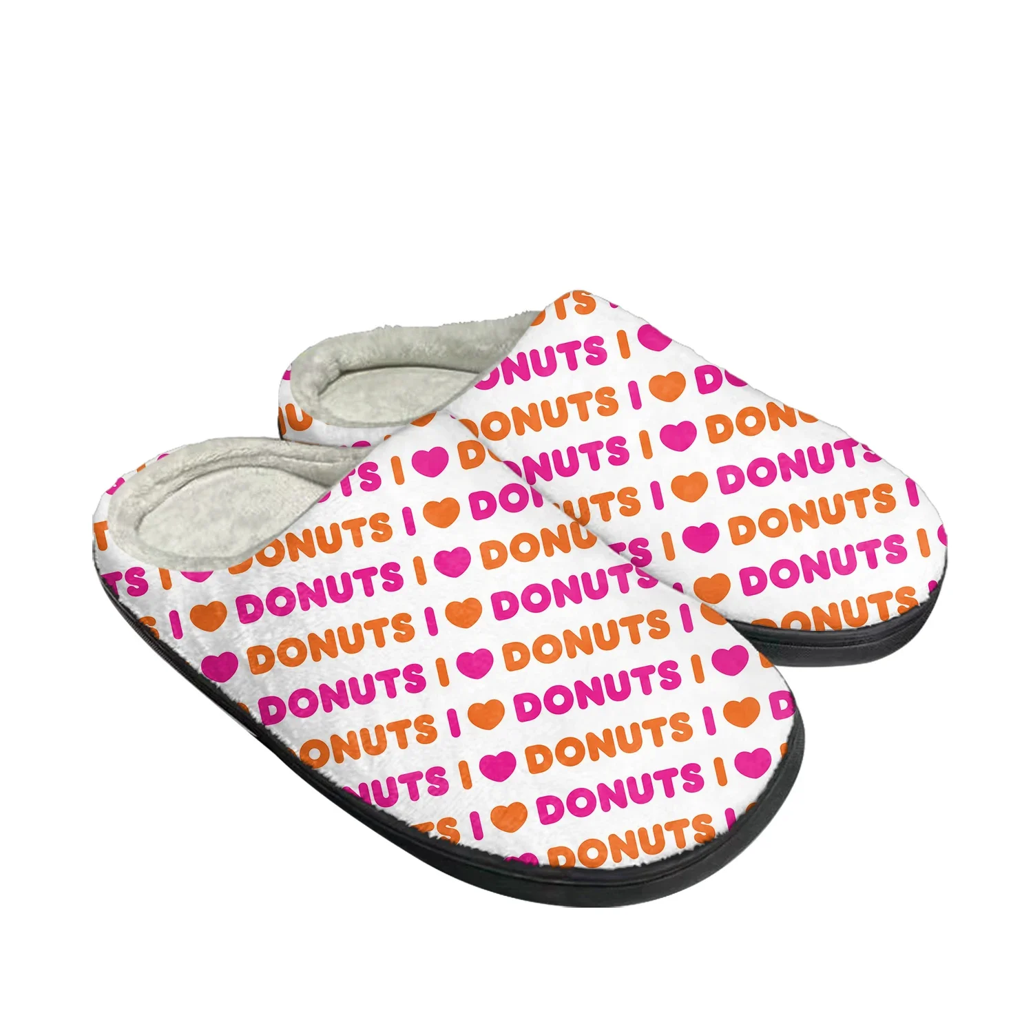Dunkin' Deez Nuts Drink Zapatillas de algodón para el hogar para hombre y mujer, zapatos informales de felpa para dormitorio, zapatillas térmicas para mantener el calor, zapatos personalizados