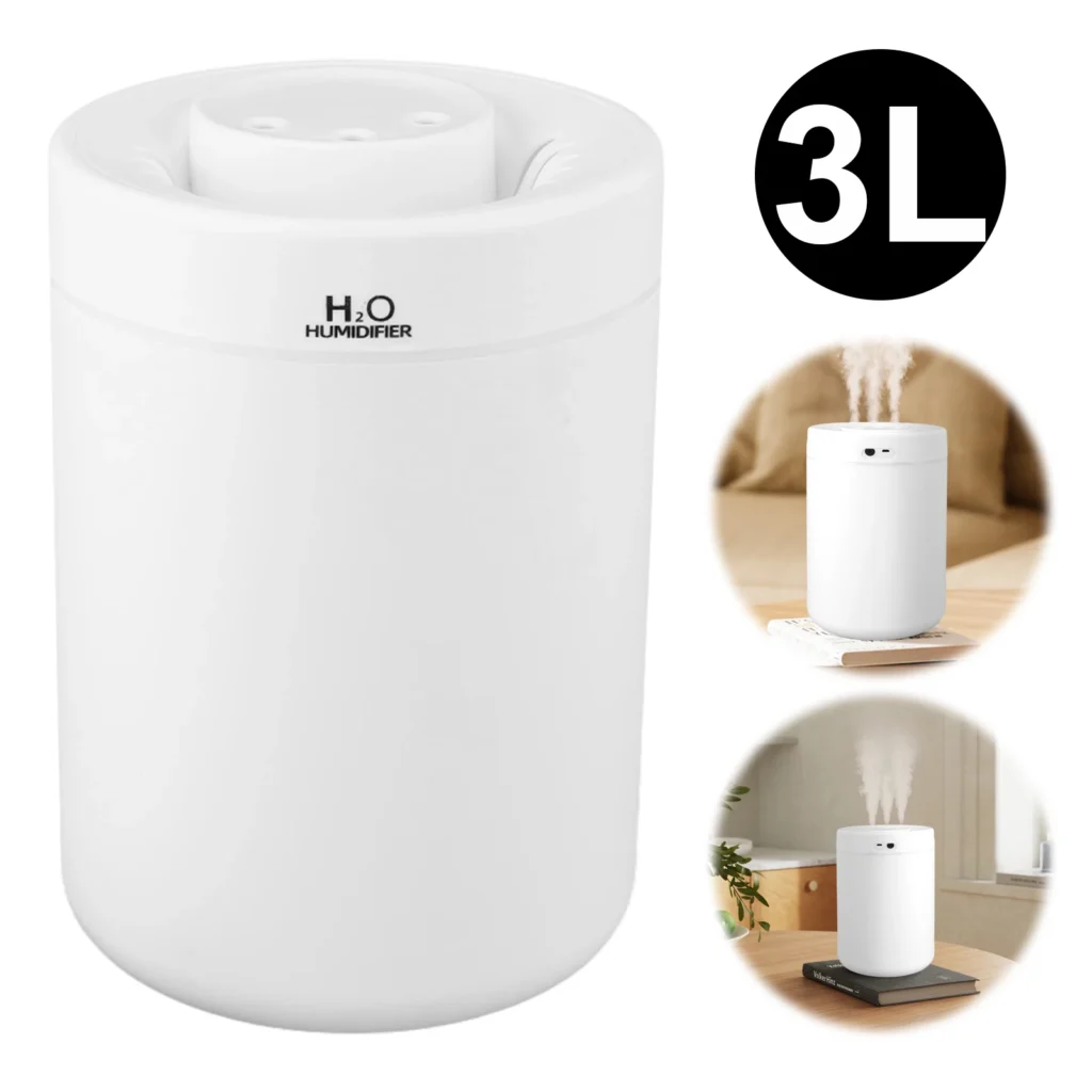 Difusor de Aroma eléctrico de 3L, humidificador de suplemento de agua silencioso recargable por USB, pulverizador ultrasónico portátil de 3 modos para el hogar y la Oficina