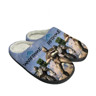 Pantuflas de Algodón para el Hogar con Diseño de Anime y Videojuegos Warframe, Pantuflas de Felpa para Hombre y Mujer, Pantuflas Casuales para Dormitorio, Cálidas, Hechas a Medida