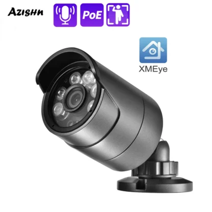 XMEYE-cámara IP de Metal para exteriores, videocámara de seguridad CCTV, H.265 + Audio, 5MP, POE48V, HD, IP66, detección facial, P2P, 6 piezas LED, Z63B615-5MP