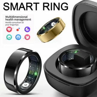 2026 nuevo anillo inteligente hombres mujeres con estuche de carga, frecuencia cardíaca oxígeno en sangre, Monitor de presión arterial, 5ATM impermeable para Android iOS