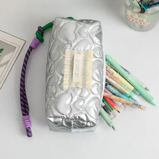 Estuche para lápices duradero de gran capacidad, bolsa de papelería impresa a mano, bolsa de almacenamiento de papelería