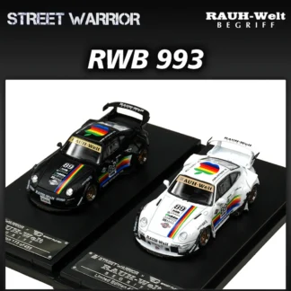 SW En Stock 1:64 RWB 993 Black Apple Diecast Diorama Coche de Colección Street Warrior