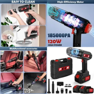 Aspiradora Inalámbrica para el Hogar, 60 Minutos de Autonomía, Ideal para Autos, Oficinas, Eliminación de Pelo de Mascotas