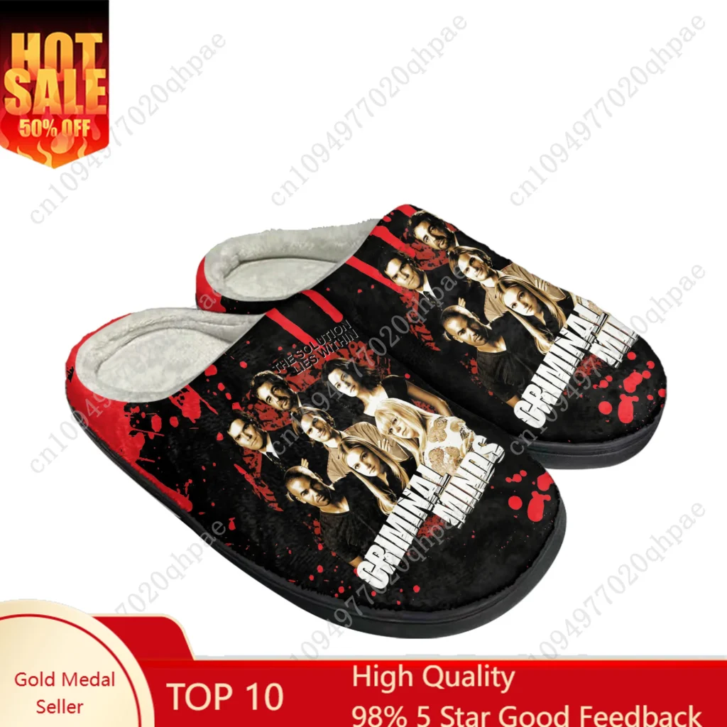Pantuflas de Algodón Criminal Minds de Alta Calidad para Hombre, Mujer, Jóvenes, Niños y Niñas, Pantuflas de Felpa para Dormitorio, Cálidas, Personalizadas, Térmicas
