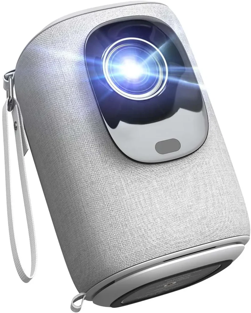 Mini Proyector con WiFi y Bluetooth, Proyector Portátil para Exteriores de 550 ANSI para Teléfono y Portátil, con Corrección Trapezoidal Automática y Enfoque Eléctrico