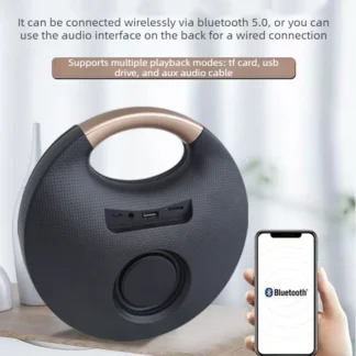 Altavoz inalámbrico portátil para exteriores, altavoz estéreo pequeño con Bluetooth, Subwoofer, altavoz de escritorio para el hogar, 1 ud.