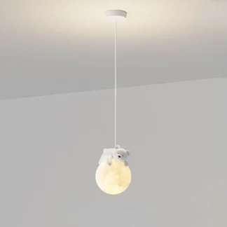 Lámpara de mesita de noche para habitación de niños, candelabro de oso moderno y encantador para dormitorio de niños y niñas, pasillo, balcón, comedor, lámparas G9