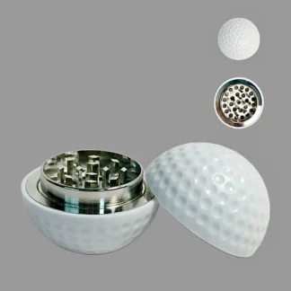 Molinillo de Hierbas de Aleación de Zinc de 3 Capas con Diseño de Pelota de Golf de 2 Pulgadas (5cm), Recolector de Polen, Cepillo de Limpieza, Cierre Magnético, Herramienta Manual para Fumar, Regalo