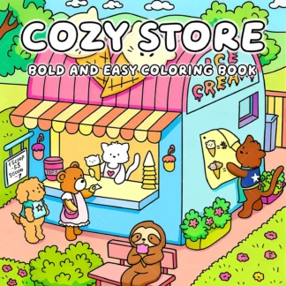 COZY STORE Libro para colorear para adultos con lindas actividades diarias acogedoras para la relajación (enfoque en espacios acogedores)