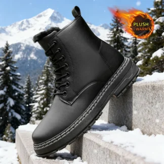 Botas de nieve gruesas con forro polar para hombre - Botas de mezclilla de invierno (promoción) | Cálido para acampar/pesca/caza