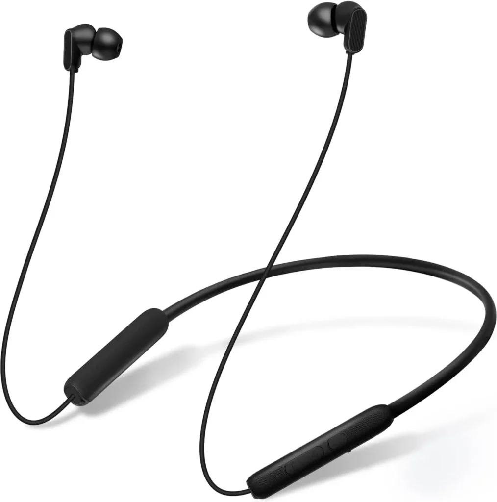 Auriculares inalámbricos con Bluetooth 5.2, resistentes al agua IPX7, graves profundos, 20 horas de reproducción, comodidad ultraligera (negro)