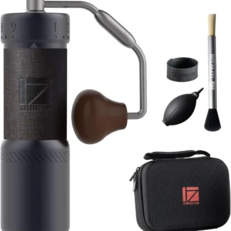 Molinillo de café manual premium con rebaba cónica, mango plegable, taza magnética, ajustes ajustables para café expreso