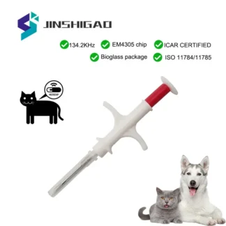 100 Uds Microchip para mascotas 134,2 KHz jeringa para animales EM4305 Chip de identificación ISO11784/11785 FDX-B Microchip de inyección Animal para perro gato