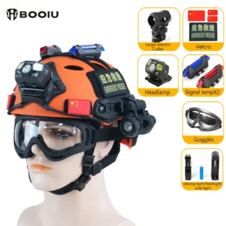 BOOIU-casco táctico PJ, casco de rescate, perilla ajustable, entrenamiento de seguridad multifuncional, juego de casco rápido ligero de emergencia
