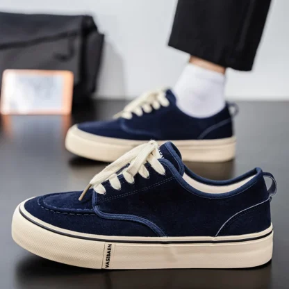 Zapatos de lona versátiles Retro informales de corte bajo para hombre2025Comercio exterior nuevo estilo temperamento de moda zapatos deportivos de moda de corte bajo