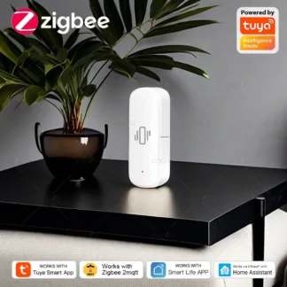 Sensor de vibración inteligente ZigBee, Monitor por aplicación, protección de seguridad para el hogar, alarma de choque de movimiento, compatible con Tuya Smart Life Zigbee2MQTT