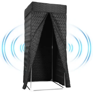 360 ° Cabina de Grabación Portátil, Fácil de Instalar, Cabina de Aislamiento Acústico con Mantas Acústicas Gruesas para Voz en Off, Podcast y Música