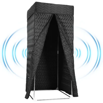 360 ° Cabina de Grabación Portátil, Fácil de Instalar, Cabina de Aislamiento Acústico con Mantas Acústicas Gruesas para Voz en Off, Podcast y Música