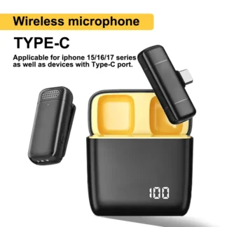 Mini micrófono inalámbrico con estuche de carga tipo c 2,4G Mini micrófono para grabar entrevistas en vivo micrófono de solapa con cancelación de ruido al aire libre