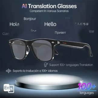 Gafas de Sol Inteligentes E13 con Traducción IA, Llamadas Inalámbricas, Música, Gafas Deportivas Inteligentes con Bluetooth, Gafas Inteligentes para Exteriores con IA