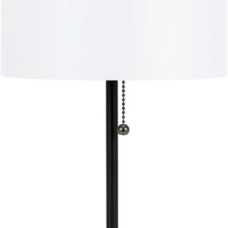 Lámpara de mesa con acento moderno, lámpara de escritorio LED para oficina, dormitorio o dormitorio, luz de lectura, 19', negro clásico