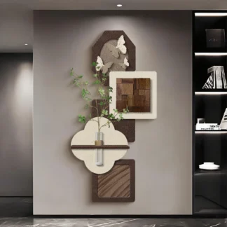 La pintura de entrada con estilo antiguo, minimalismo de estilo italiano, sensación de alta gama del pasillo, pinturas decoradas, murales, luces