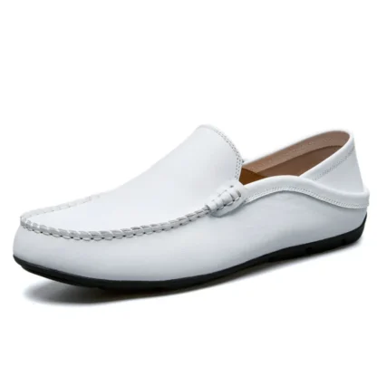 Recién llegado, mocasines informales de cuero genuino para hombre, mocasines de diseñador, zapatos náuticos sin cordones, zapatos de alta calidad para hombre de talla grande