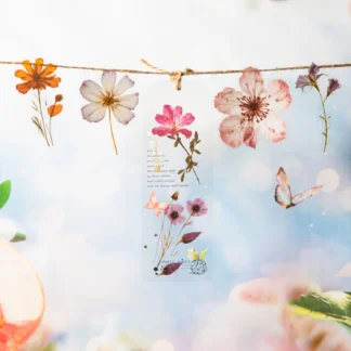 Whisper in The Woods-pegatina Vintage de paisaje de flores secas para mascotas, Material creativo para diario, papelería de Collage