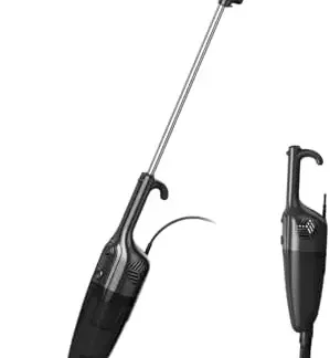 Aspiradora Ligera con Cable para Pelo de Mascotas, Alfombras y Pisos de Madera - Negra