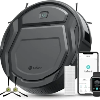 Robot Aspirador Delgado y Silencioso con Control por WiFi/Alexa, 3 Niveles de Succión, 6 Modos para Pelo de Mascotas y Pisos Duros