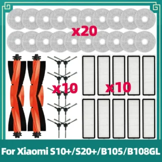 Compatible con Xiaomi Robot Vacuum S20+ / S10 Plus / B108GL / B105 / B108CN / B113CN Piezas y accesorios Filtro Cepillo principal y lateral Mopa