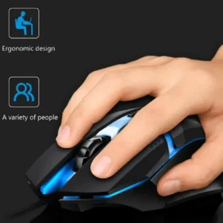 Ratón ergonómico para juegos de alta calidad, adecuado para computadoras de escritorio y portátiles, ratón USB de 4 botones con retroiluminación RGB