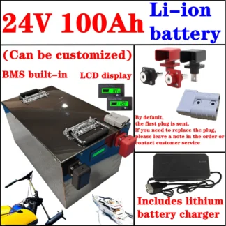 Batería recargable de iones de litio de 24v 100ah con BMS para carrito de golf/sistema solar/camión/bicicleta marina
