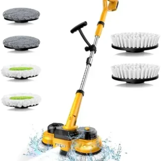 Mopa Eléctrica Inalámbrica 2 en 1 de 20V – Gira y Fregue con LED, Pulverizador, 800 RPM – Sin Batería