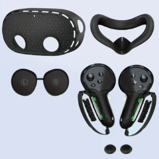 Juego de fundas protectoras de silicona VR 6 en 1 para Meta Oculus Quest 3S, cubierta facial, empuñadura de controlador, cubierta de carcasa, cubierta de lente, rocker ca