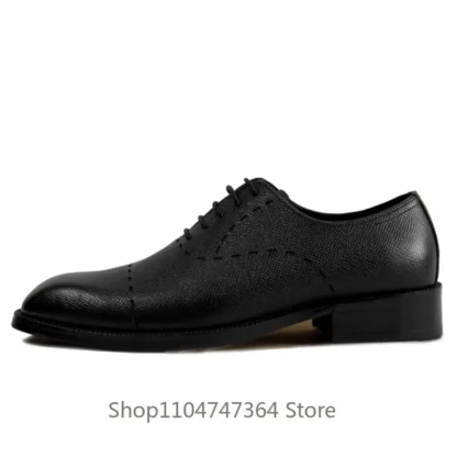 Zapatos de Cuero Estilo Británico para Hombre, Zapatos Oxford de Suela Gruesa Hechos a Mano con Cuero Genuino, para Oficina, Boda, Vestir, Juveniles