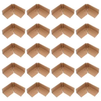20 Protectores de Esquinas de Papel de Tres Lados con Bloqueo para Cajas, Cajones, Paneles de Muebles, Envío, Mudanza y Almacenamiento
