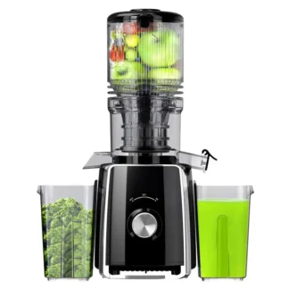 Exprimidor de prensa, masticación lenta con conducto de alimentación amplio para frutas enteras, amp, verduras, mayor rendimiento de jugo, amplificador de retención de nutrientes BP